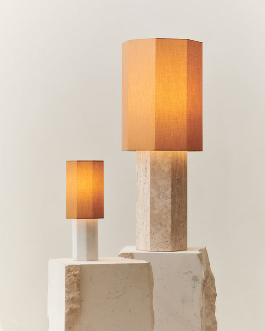 EIGHT OVER EIGHT LAMP TRAVERTINE LARGE