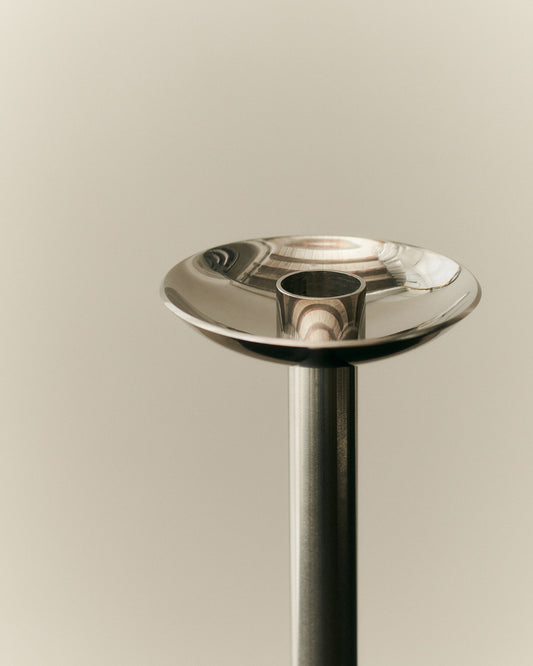 METAL CHAMPAGNE CANDLE HOLDER, LOW
