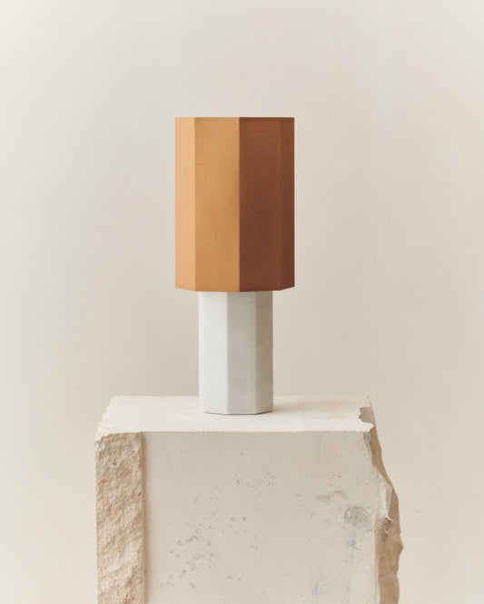 EIGHT OVER EIGHT LAMP WHITE MARBLE SMALL
